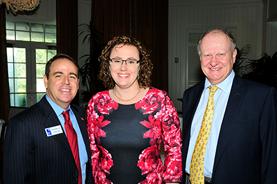 Marine Bank SVP/Chief Residential Lending Manager Steve Shields with Marine Bank board member Florida State Representative Erin Grall, with presenter James Cooke of James Cooke Enterprises.